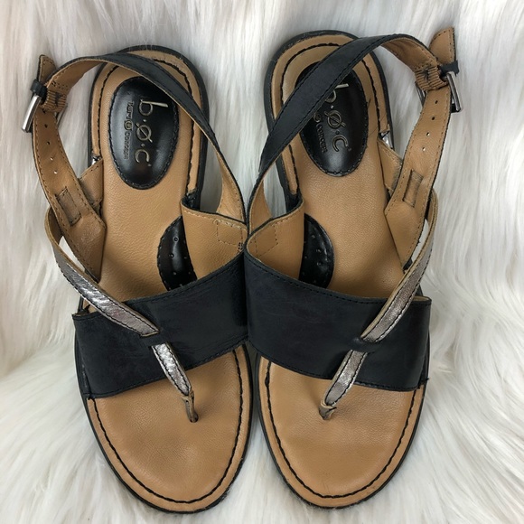 Boc leather sandals black gray size 6 - Picture 2 of 10